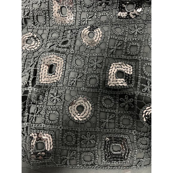 Muse Exclusively For Boston Proper Women's Beaded Sequin Black Skirt Size 6 - Picture 9 of 11